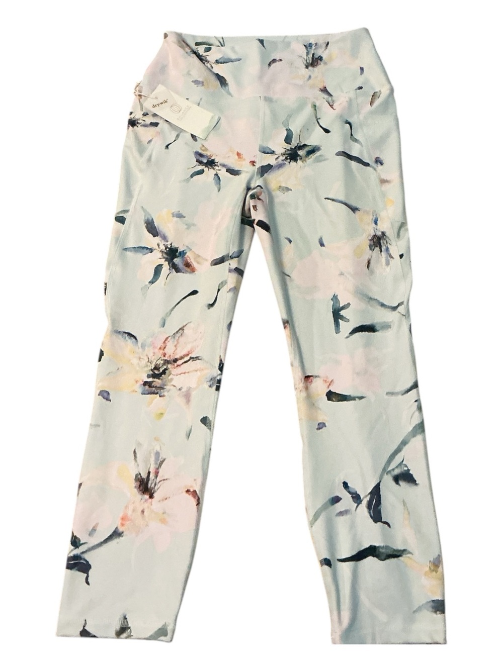 Floral Print Girls' Leggings - Pastel Blue